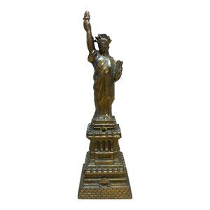 Statue of Liberty 4 3/8" High Brass Monument Figurine Observation Area Pedestal